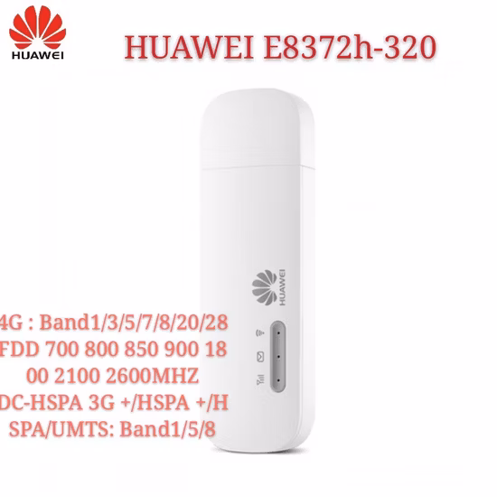 잠금 해제 화웨이 E8372h-320 E8372 Wingle LTE 범용 4G USB 모뎀 WiFi 모바일 지원 16 WiFi 사용자 4G B1 B3 B5 B7 B8 B20 B28